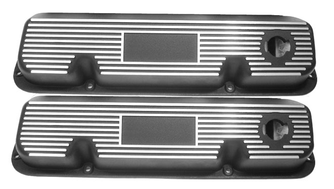 COVER-VALVE-BLACK AND ALUMINUM-351 CLEVELAND-PAIR-ITALIA